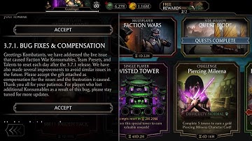 Update 3.7.1 Bug Fixes & Compensation | Mortal Kombat Mobile