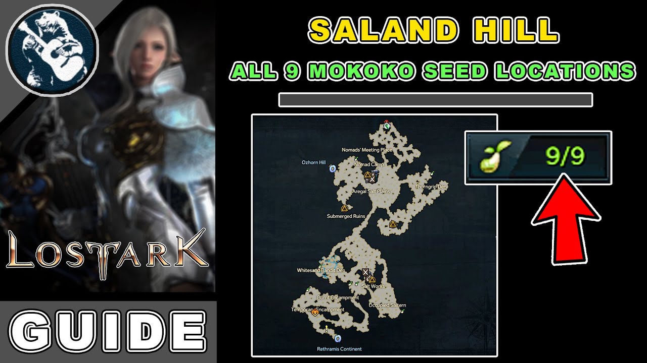All 9 Saland Hill Mokoko Seeds Location in Lost Ark Yudia Map