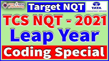 TCS NQT Coding Questions Solutions || How to check leap year || NQT programming tutorial || Fox-Tech