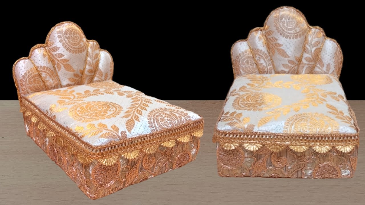 Laddu gopal bed making at home| How to make laddu gopal bed|Bed for laddu gopal