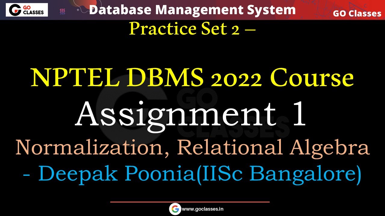 nptel dbms assignment 2022