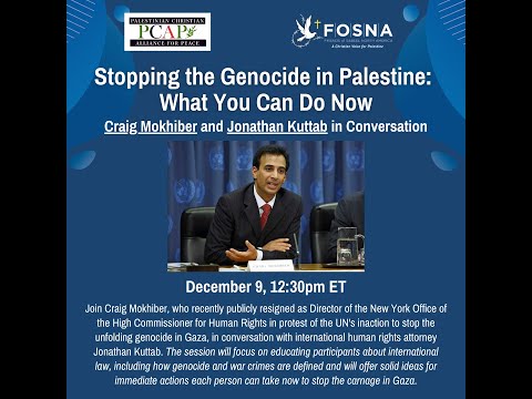 Stopping the Genocide in Palestine:  A Conversation with Craig Mokhiber 12/9/2023
