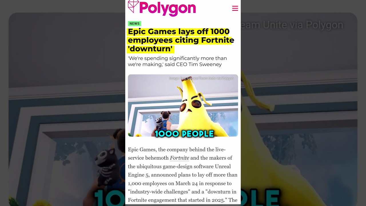 Fortnite Lays Off 1000 Employees
