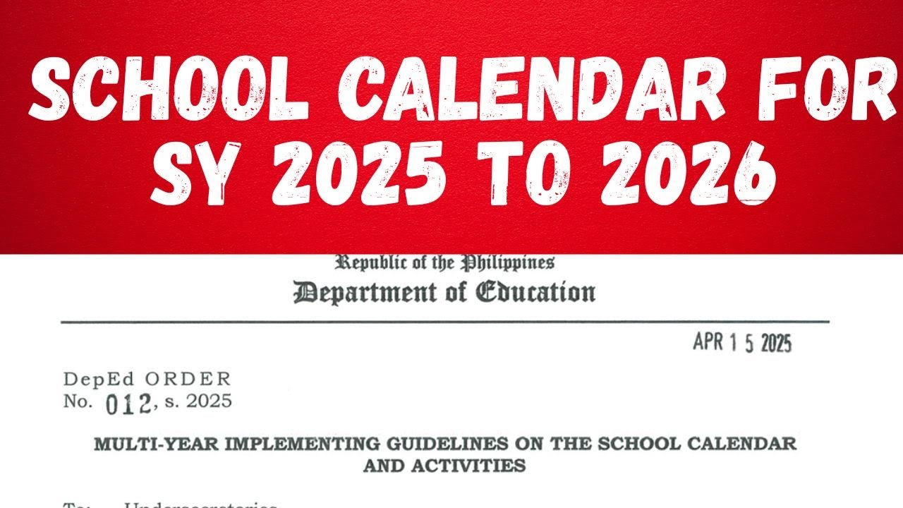 SCHOOL CALENDAR for 2025 to 2026 for DepEd! Download now. - YouTube