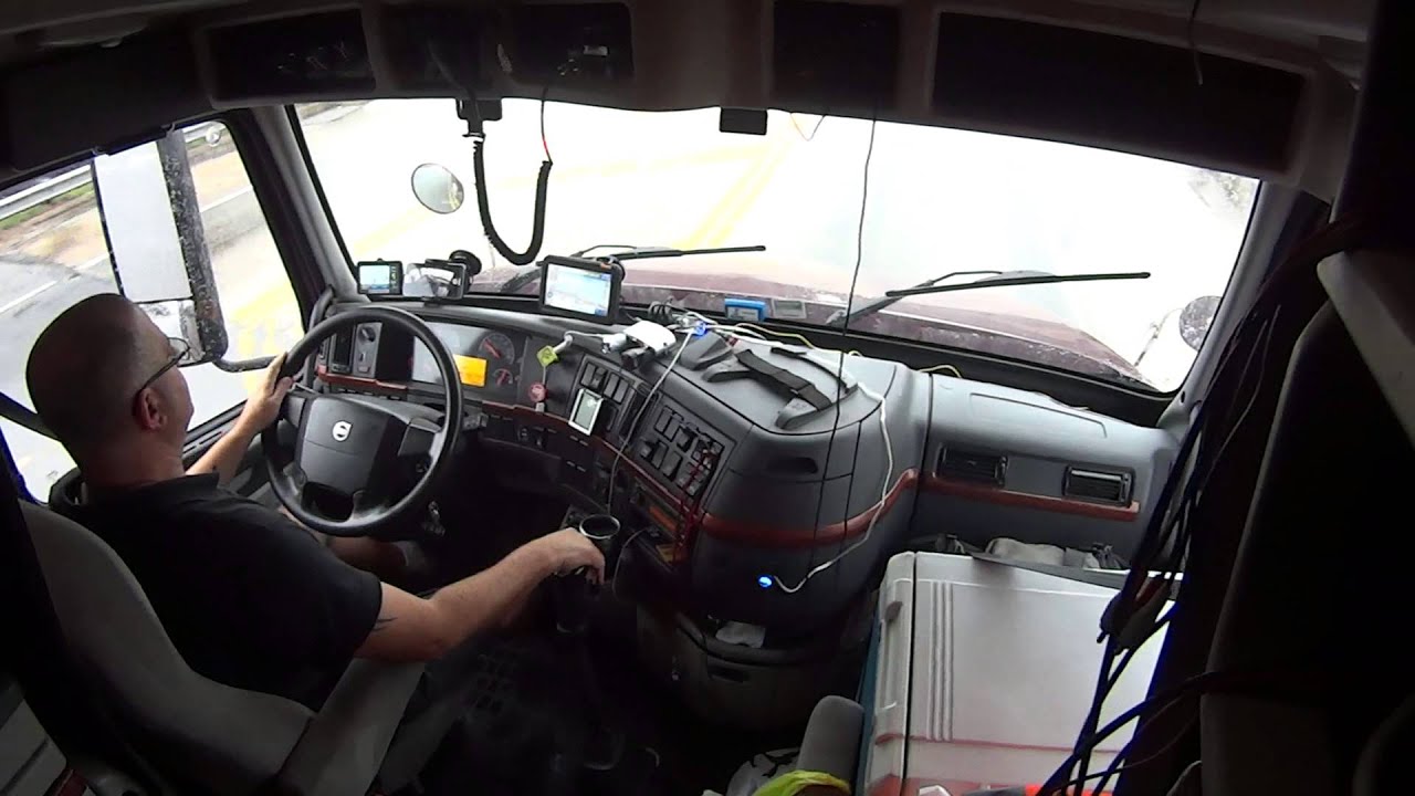 Volvo 670 Inside Cab Shifting Driving Semi Truck Youtube