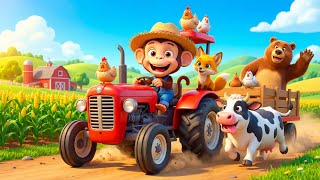 Cute Baby Monkey Fixes the Tractor & Harvests Big Jackfruit | Funny Farm Story 🐒🚜🍈