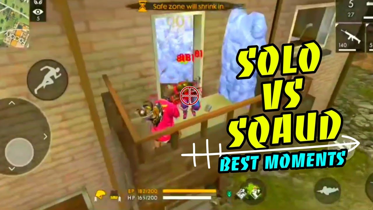 FREE FIRE SOLO VS SQUAD EPIC BOOYAH KILLS IN RANK MATCH || LIVE ...