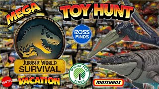 MEGA Jurassic World Survival Vacation Toy Hunt! TONS of Jurassic World Godzilla & more toys!!