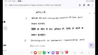 Ballb 6 Jurisprudence II