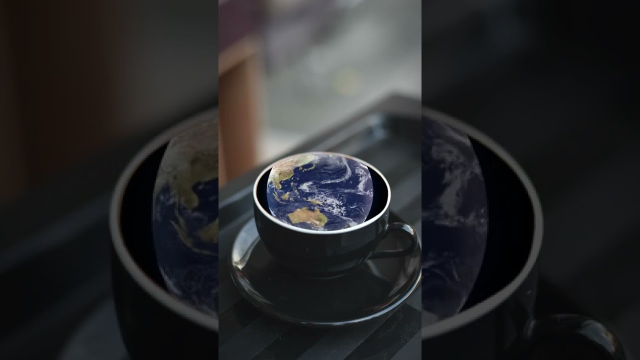 Compositing in premiere pro || Earth in coffee cup 