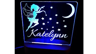 Fairy Night Light Customized with your child's name.