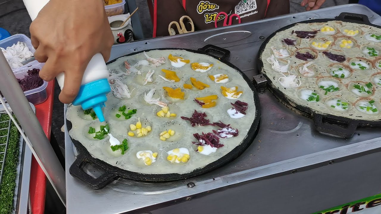 ขนมครก​ ขนมครกยกถาด​ Khanom Krok​  - Thai Street​ food