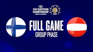 Finland v Austria | Full Basketball Game | FIBA U18 European Championship 2022