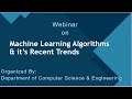 Machine learning algorithms  its recent trends