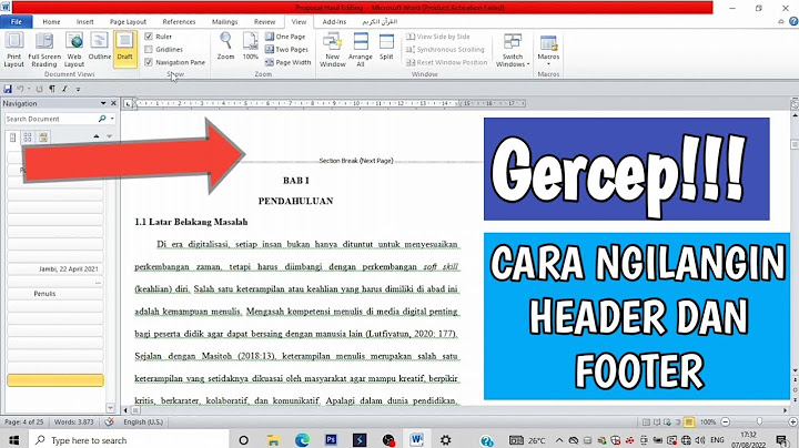 Bagaimana cara menghilangkan header dan footer?