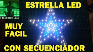 Estrella led casera con secuenciador, especial navidad