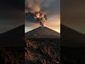 A volcano erupting