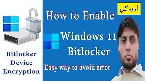 How to Enable BitLocker Drive Encryption on Windows 11 | in Urdu |