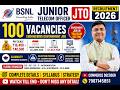 BSNL Junior Telecom Officer (JTO) Recruitment 2026 | 100 Vacancies | Engineering Government Job |