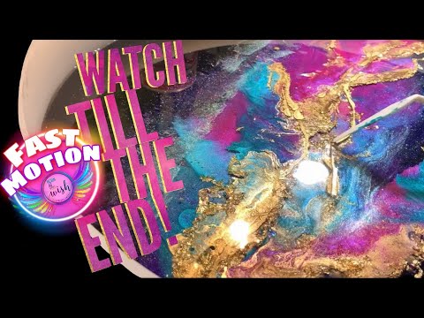 Fast Motion: Super size resin GALAXY #2  GORGEOUS Teal and Hot Pink - must see ending!