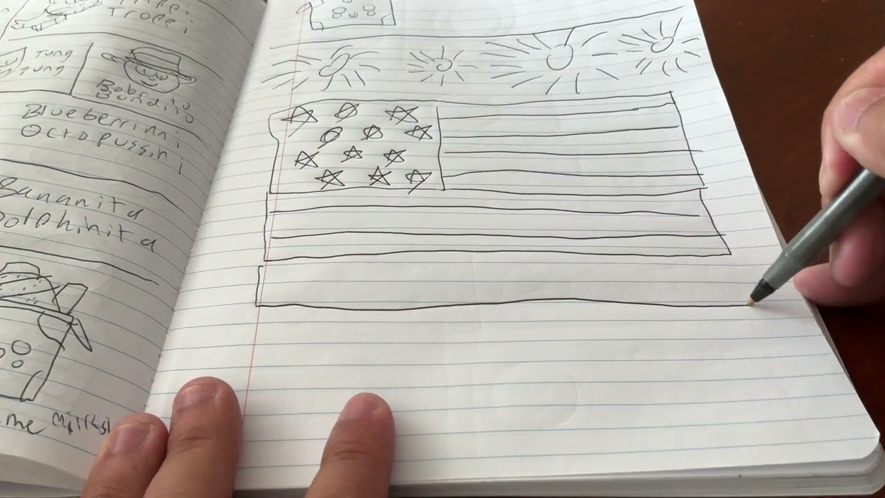 Drawing USA Flag (part 4)
