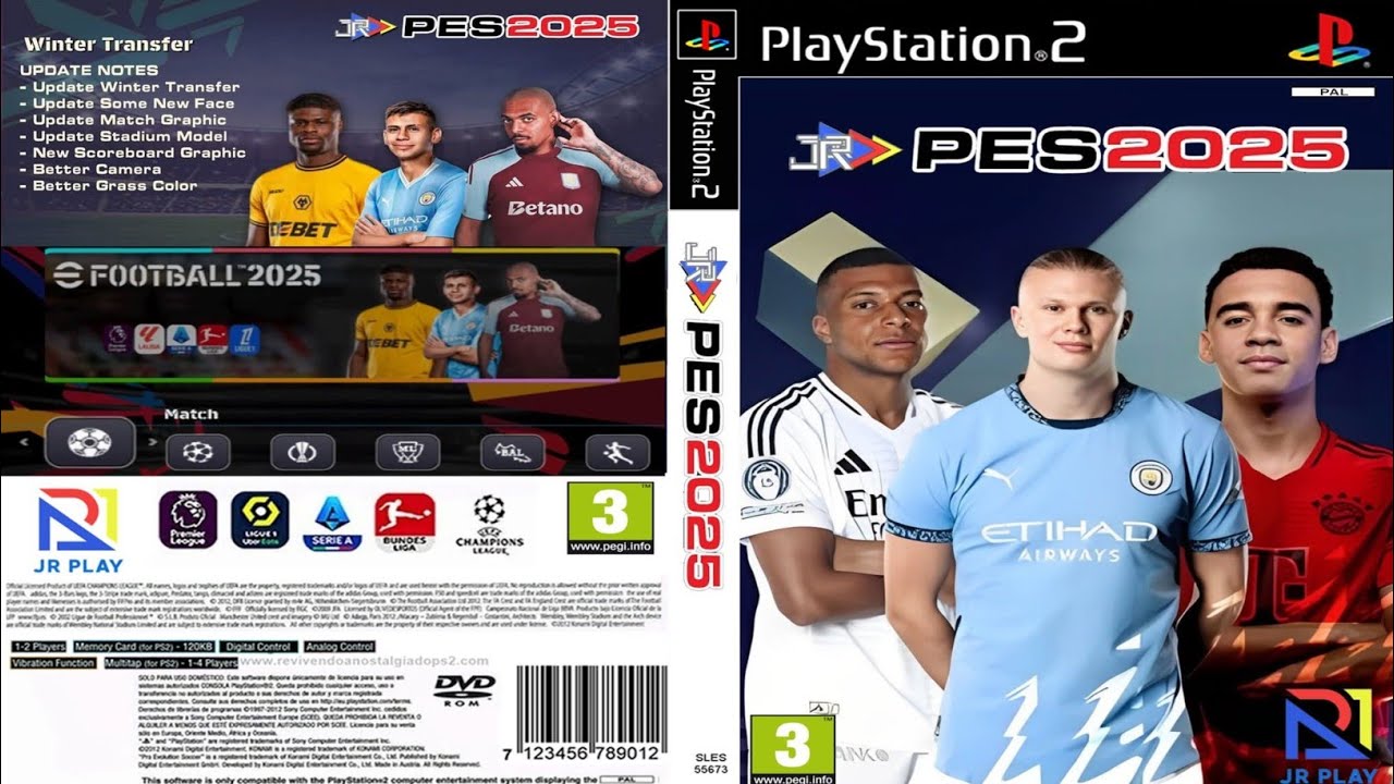 PES 2025 Aethersx2 n PS2 English version With Radar & Gameplay