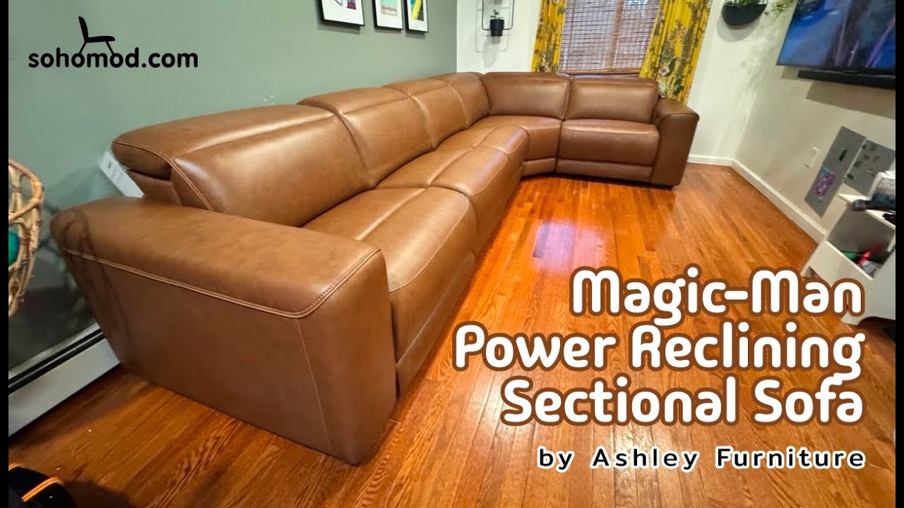 Ashley Magic Man 6-Piece Power Reclining Sectional, Caramel