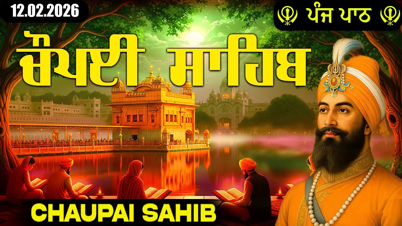 12 February 2026 Chaupai Sahib Path with Lyrics | ਚੌਪਈ ਸਾਹਿਬ | Nitnem Path #chaupaisahib #chaupai