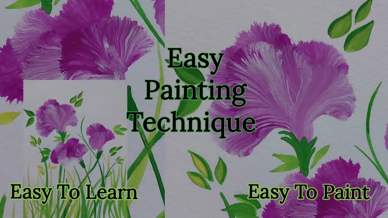 Easy Painting Technique For Beginners l How To Paint Beautiful Flowers