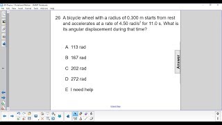 AP 1 Rotational Motion Question 26