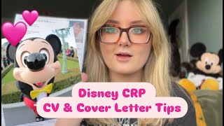 Disney Cultural Representative Program - CRP CV & Cover Letter Application Tips 2025
