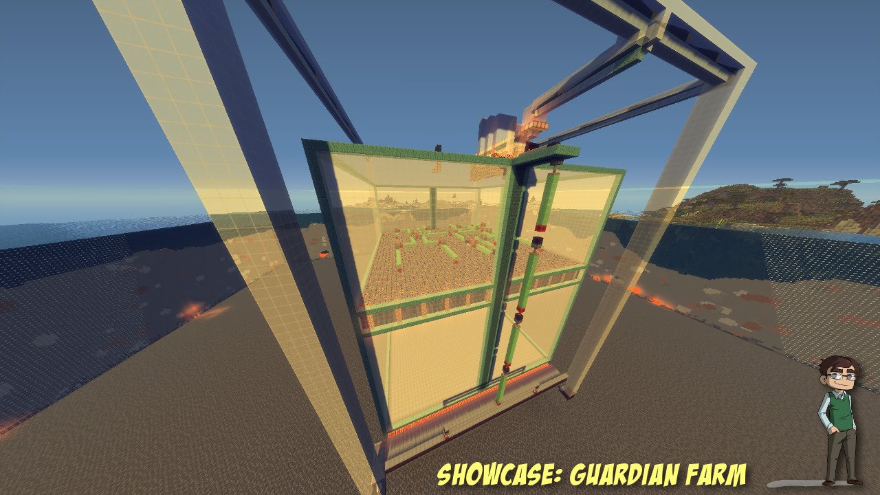 Guardian Farm with optional XP Mode Minecraft Invention Showcase
