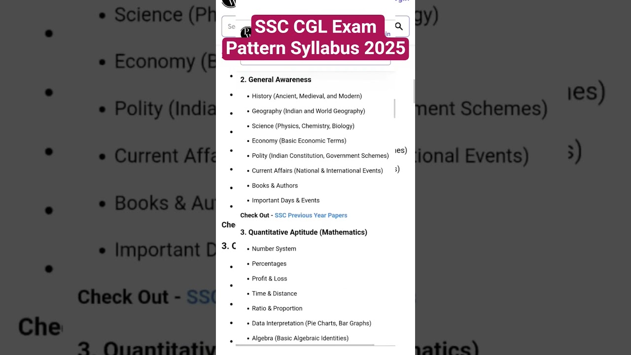 SSC CGL Exam Pattern Syllabus 2025 