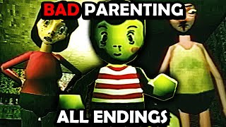 Bad Parenting 1: Mr. Red Face - ALL ENDINGS & FULL WALKTHROUGH (Showcase)
