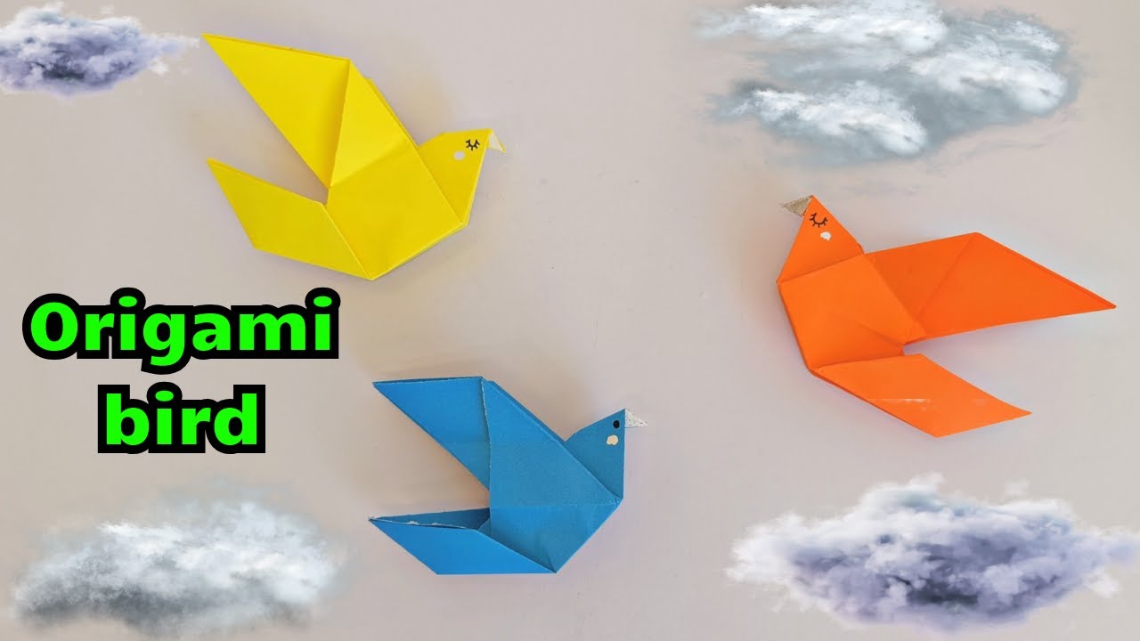 Origami paper bird How to make an origami paper bird YouTube