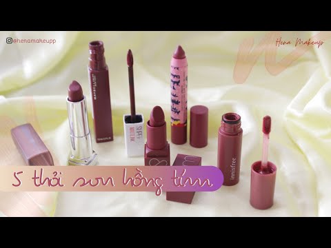 Video 5 thỏi son hồng tím cho đến đỏ rượu quyến rũ ???? Lip... - youtube