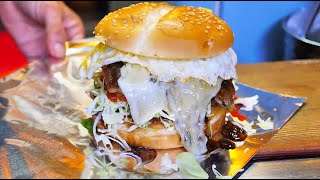 치즈 폭포 햄버거(존슨폭포 버거)/3,500원짜리 존슨버거 / Cheese Falls Hamburger,sausage egg hamburger / korean street food