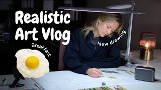 ART VLOG: ✨ Realistic day in the life of an Artist starting a new drawing ✨