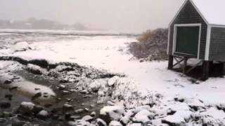 Snowy scene this morning in Yarmouthport