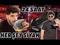 24 SAAT BOYUNCA HER ŞEY SİYAH!! ⚫️ (Siyah Hamburger, Siyah Araba, Siyah Krep)