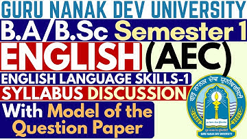 English Language Skills BA 1st Sem | AEC English BA 1st Year | AEC English BSc 1st Year | GNDU