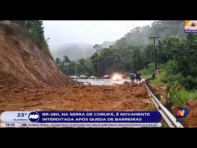 BR-280 segue totalmente interditada na Serra de Corupá - Diário da Jaraguá