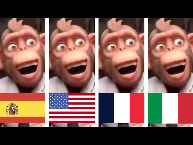 Chinese Monkeys Singing, but in 4 different languages class=