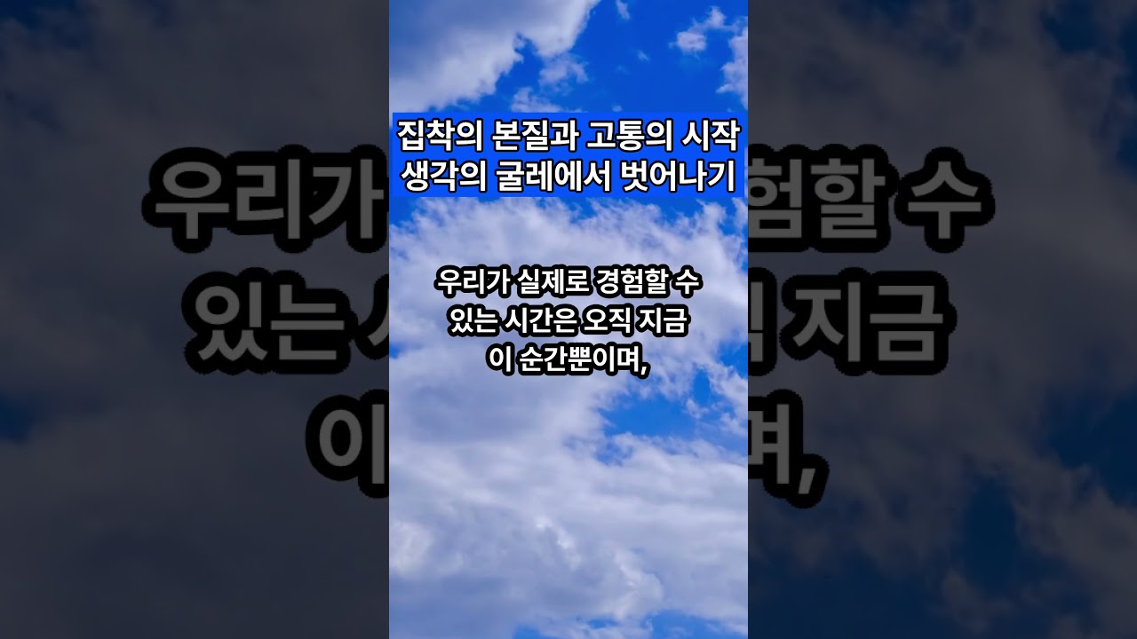 집착의 본질과 고통의 시작 #집착 #고통 #알아차림 — Transcript