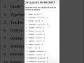 Syllables worksheet #english #englishlanguage #shortsfeed #shorts #viralvideo