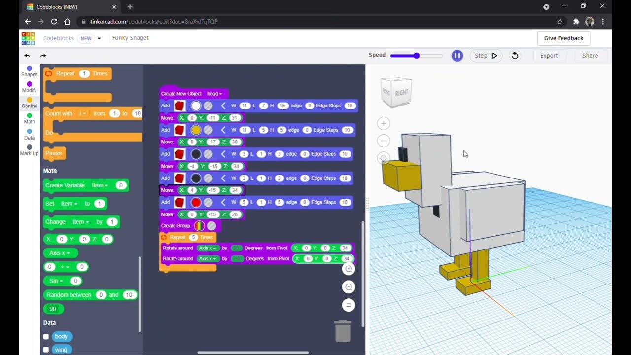 TinkerCAD Codeblocks Animation - YouTube