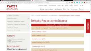 Assessment Coordinator Training Module: Reviewing Program Learning Outcomes
