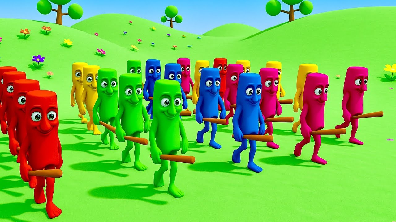 Long Slide Game With Cow Elephant Gorilla Hippopotamus Tiger - 3d Animal Game - Funny 3d Animals