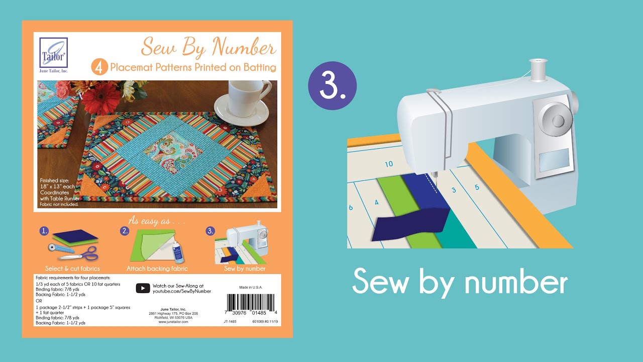 Sew By Number Placemat Step 3 Sew YouTube