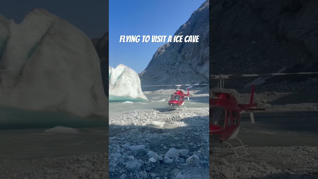 POV Flying A Helicopter To A Ice Cave! 